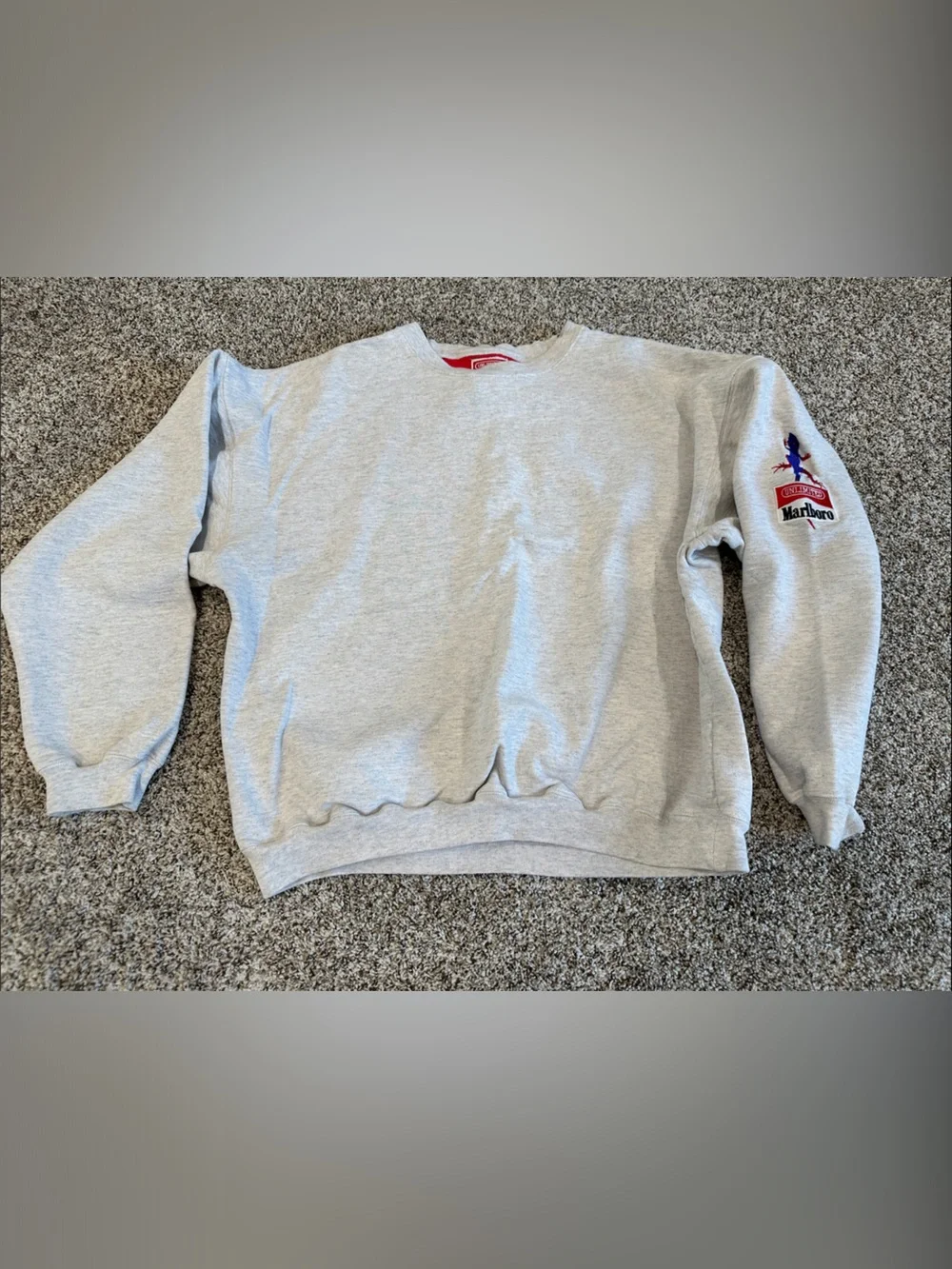 Vintage Marlboro Unlimited Sweatshirt Gray Embroidered Sleeve Size S